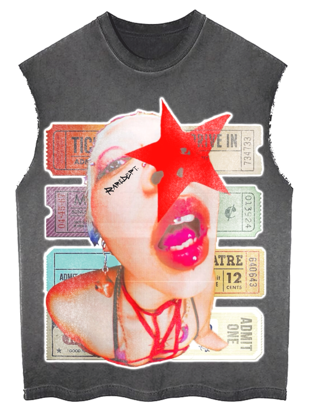 “RareStar” Sleeveless Tee (Grey)