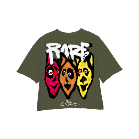 “Rare Crew” Crewneck Shirt (Olive Green )